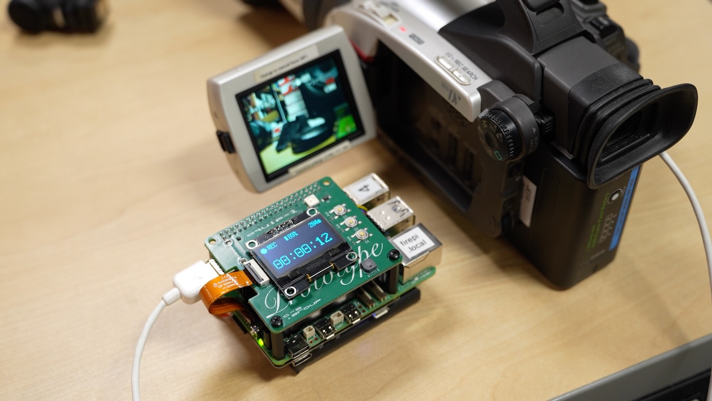 Firehat on Raspberry Pi recording video from Canon GL1 over FireWire