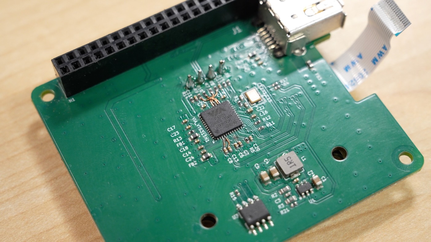 Firehat bodged PCB traces from VIA VT6315N FireWire controller chip