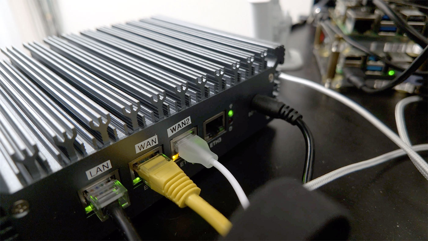OPNsense router WAN2 port on back