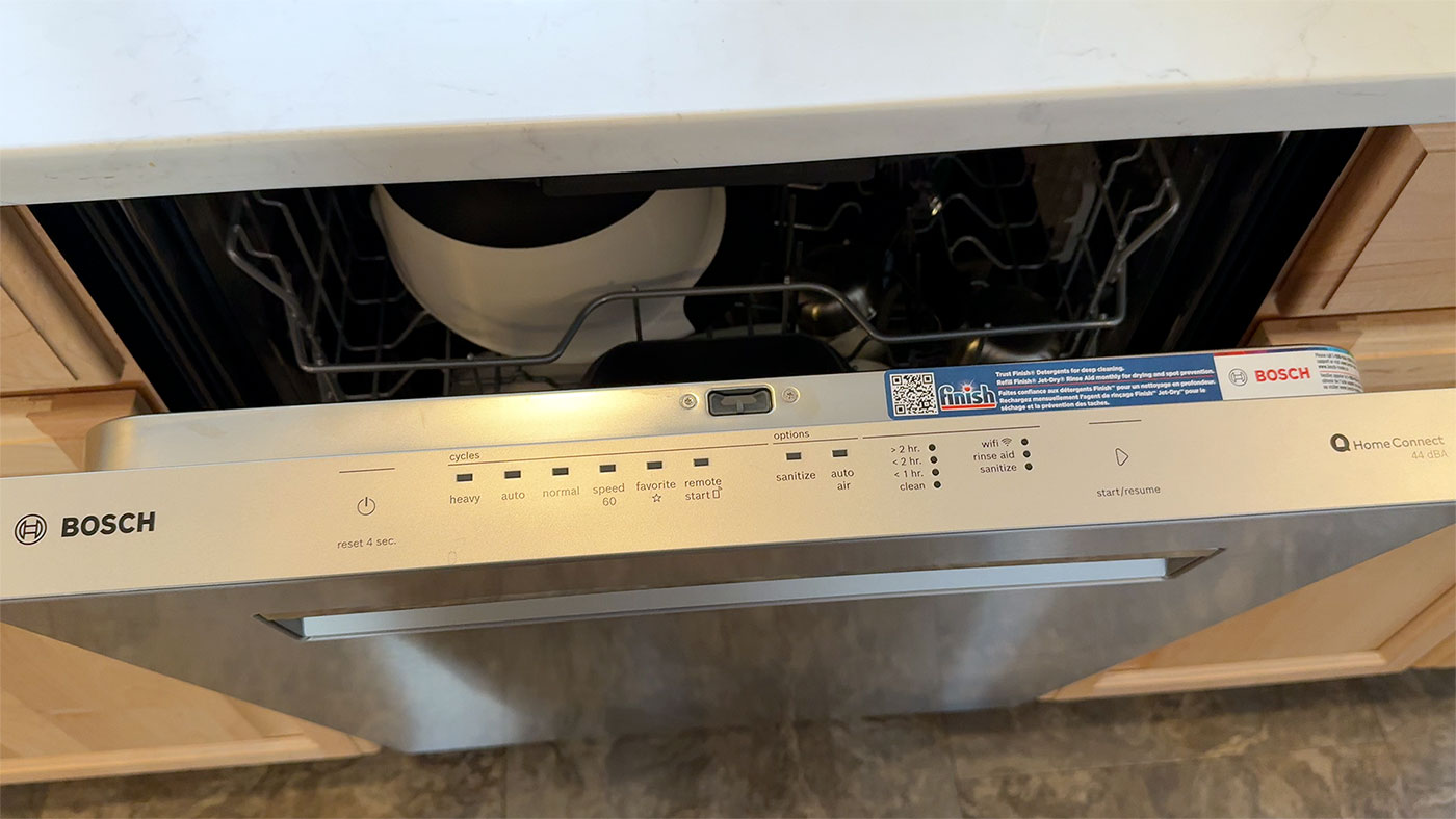 Bosch dishwasher open control panel