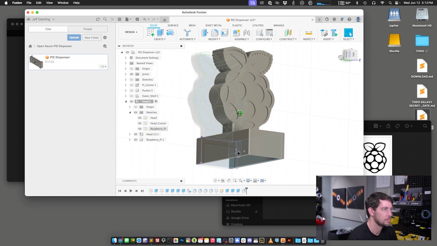 Fusion 360 - Pi Head Design