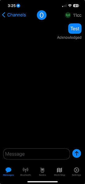 Meshtastic testing empty conversation