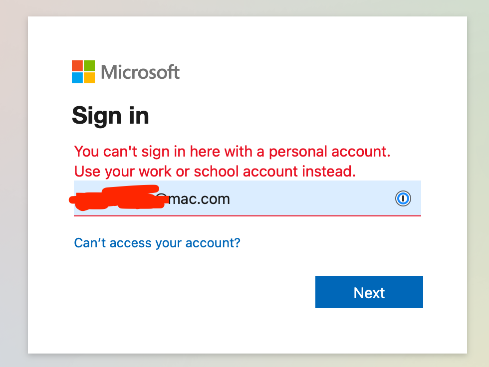  Портал облікових записів Microsoft не дозволяє ввійти в особистий обліковий запис