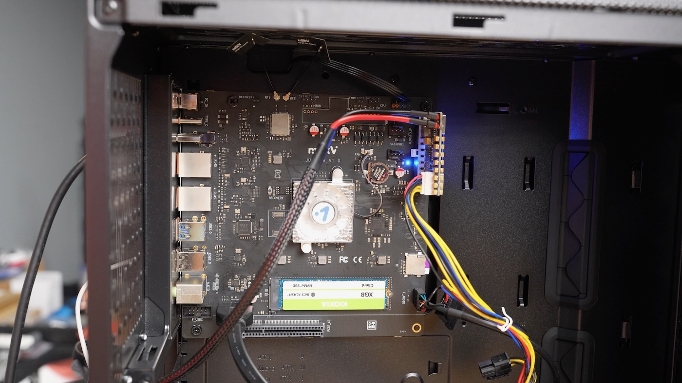 Milk-V Jupiter installed in Fractal North PC case