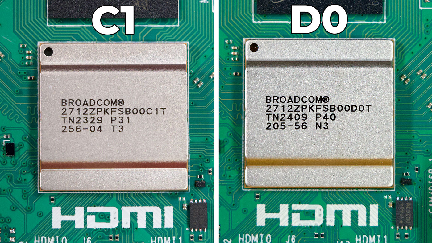 BCM2712 C1 vs D0 Stepping chips