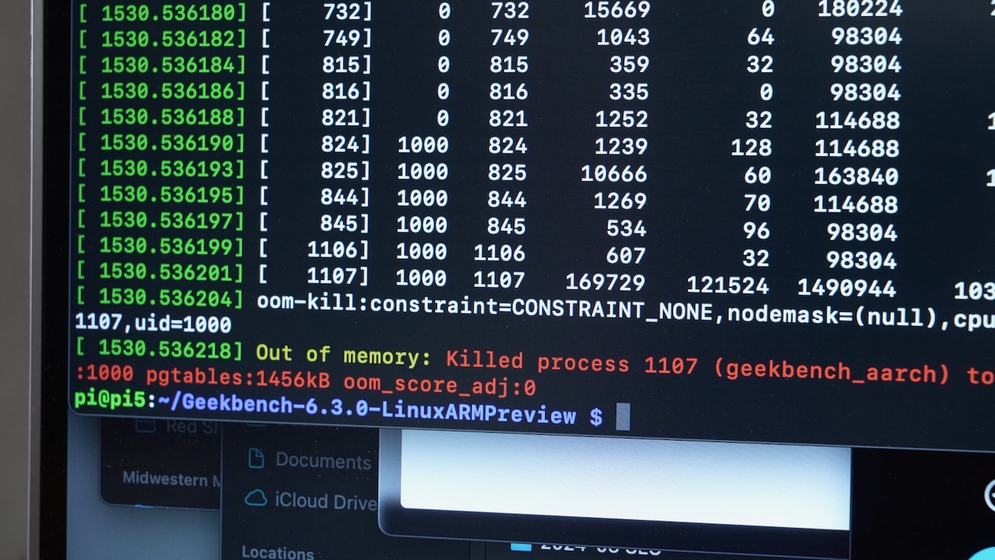Geekbench 6 kernel Linux OOM killer