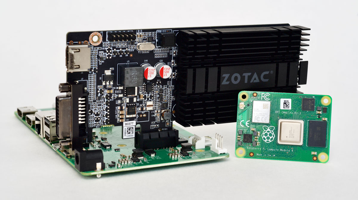 Zotac Nvidia GeForce GT 710 GPU가 탑재 된 Raspberry Pi 컴퓨팅 모듈 4